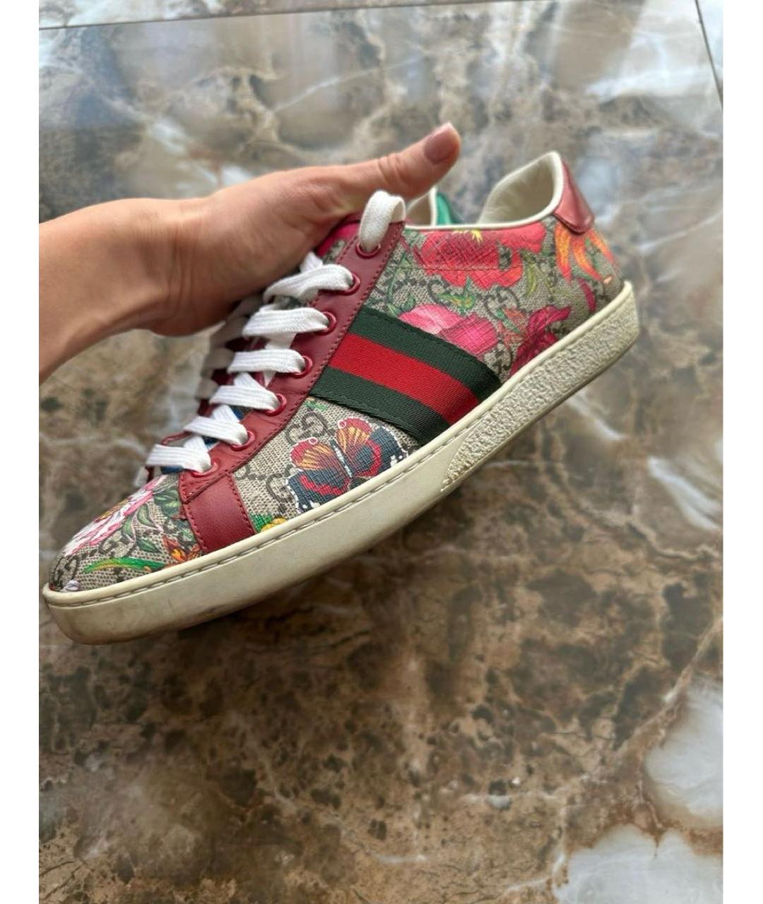 GUCCI Мульти кожаные кроссовки, фото 5
