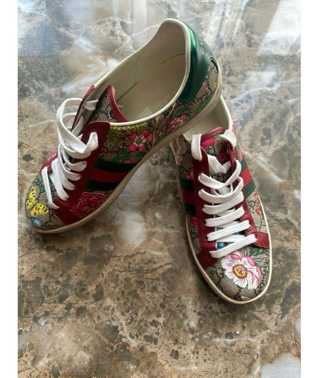 GUCCI Мульти кожаные кроссовки, фото 2