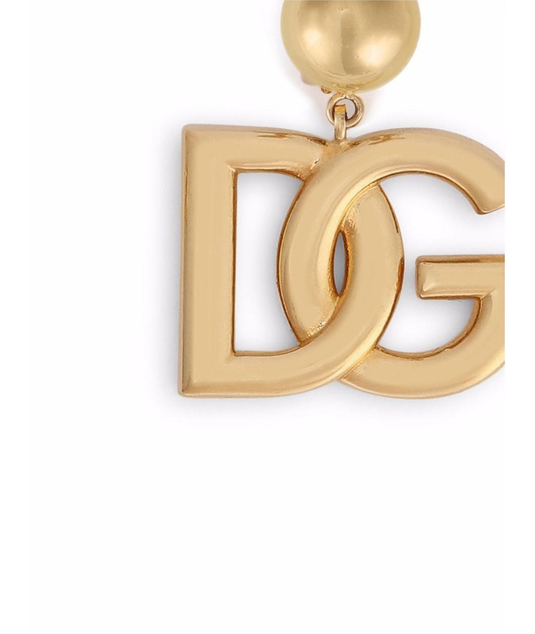 DOLCE&GABBANA Золотые металлические серьги, фото 3