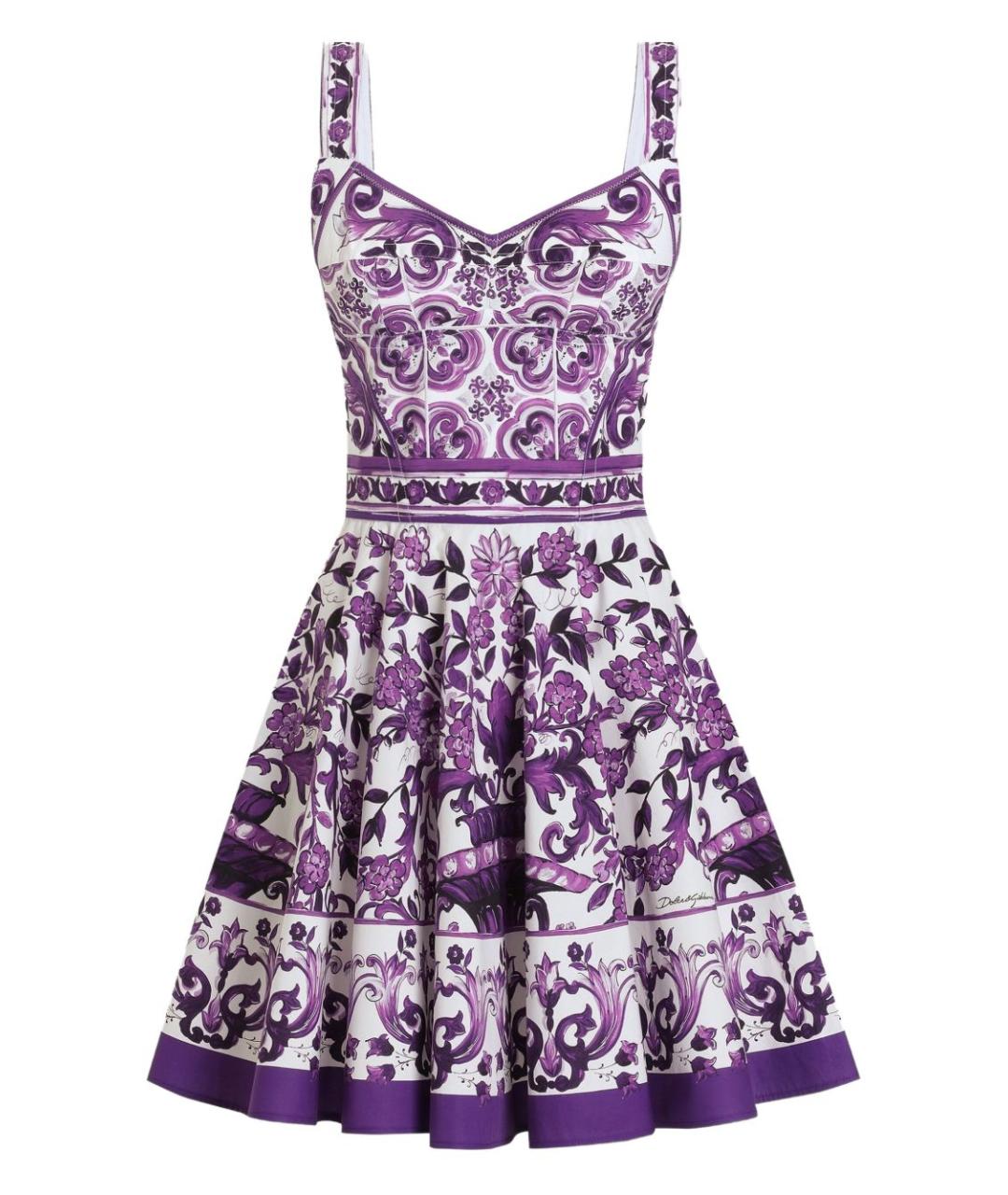 DOLCE&GABBANA Фиолетовое хлопковое повседневное платье, фото 1