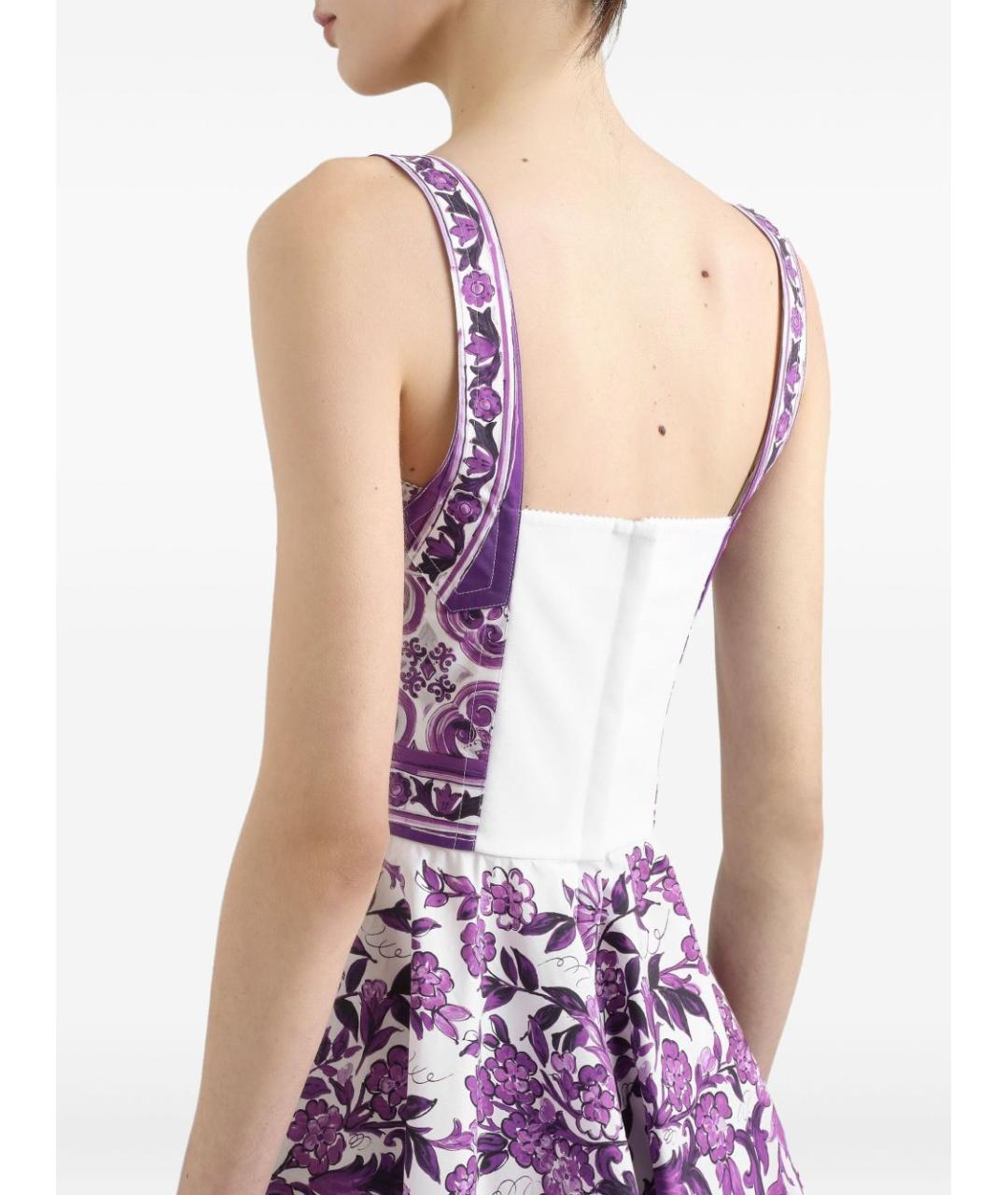 DOLCE&GABBANA Фиолетовое хлопковое повседневное платье, фото 5