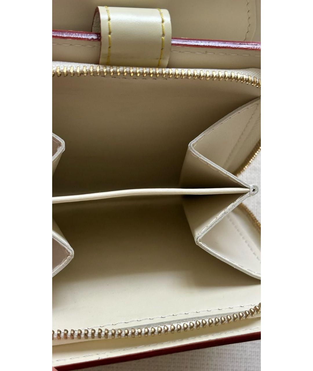 LOUIS VUITTON Бежевый кожаный кошелек, фото 7