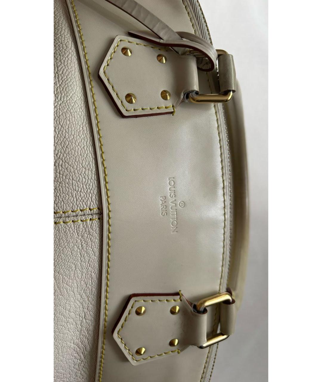 LOUIS VUITTON Бежевая кожаная сумка с короткими ручками, фото 7