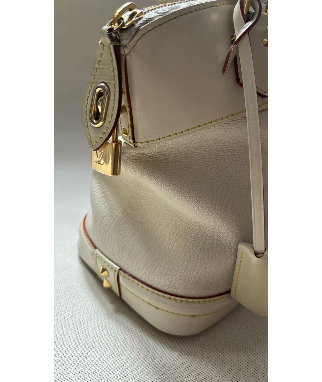 LOUIS VUITTON Бежевая кожаная сумка с короткими ручками, фото 2