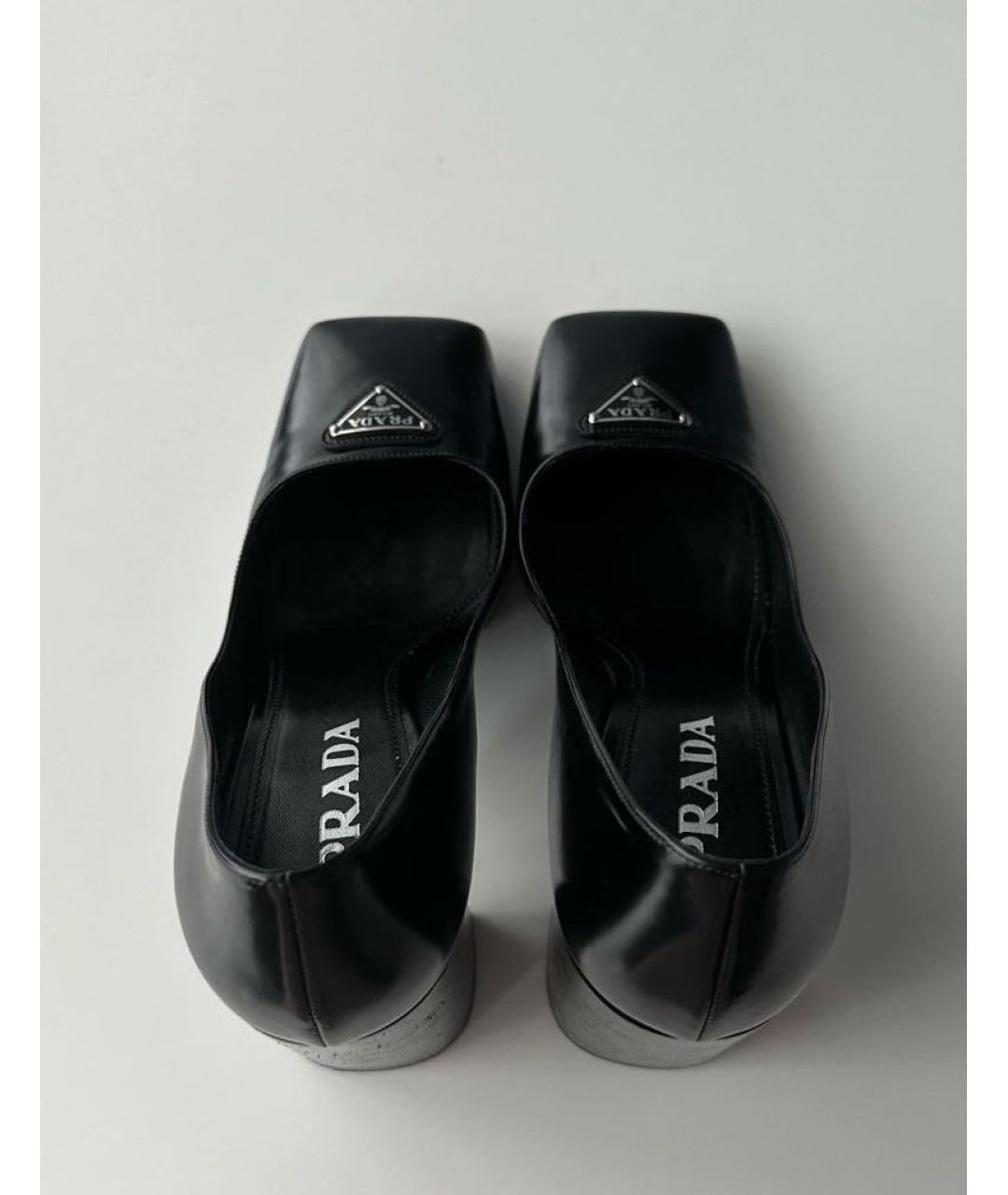 PRADA Черные кожаные туфли, фото 3