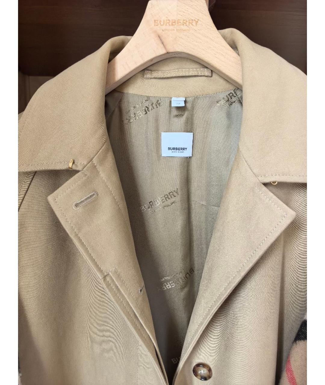 BURBERRY Бежевое хлопковое пальто, фото 3