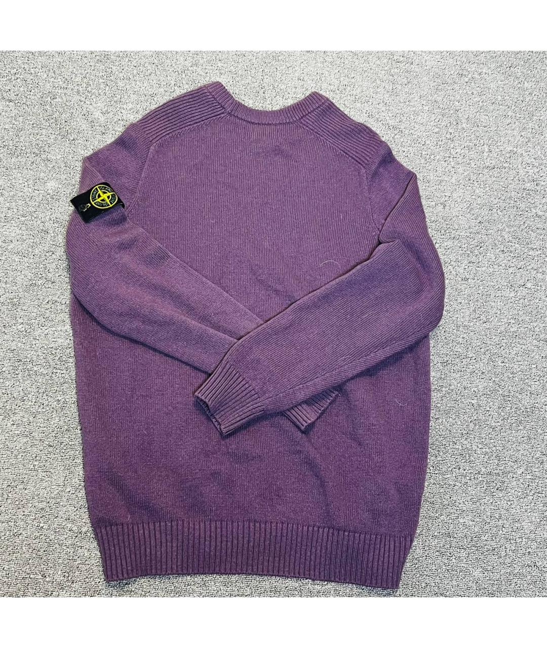 STONE ISLAND Фиолетовый шерстяной джемпер / свитер, фото 2