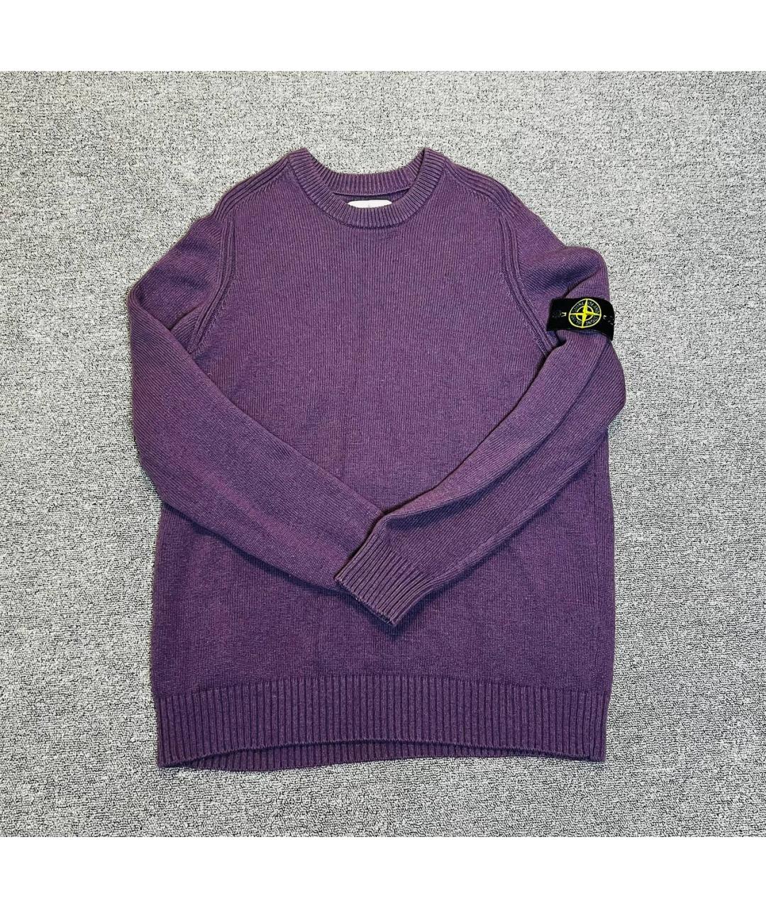 STONE ISLAND Фиолетовый шерстяной джемпер / свитер, фото 7