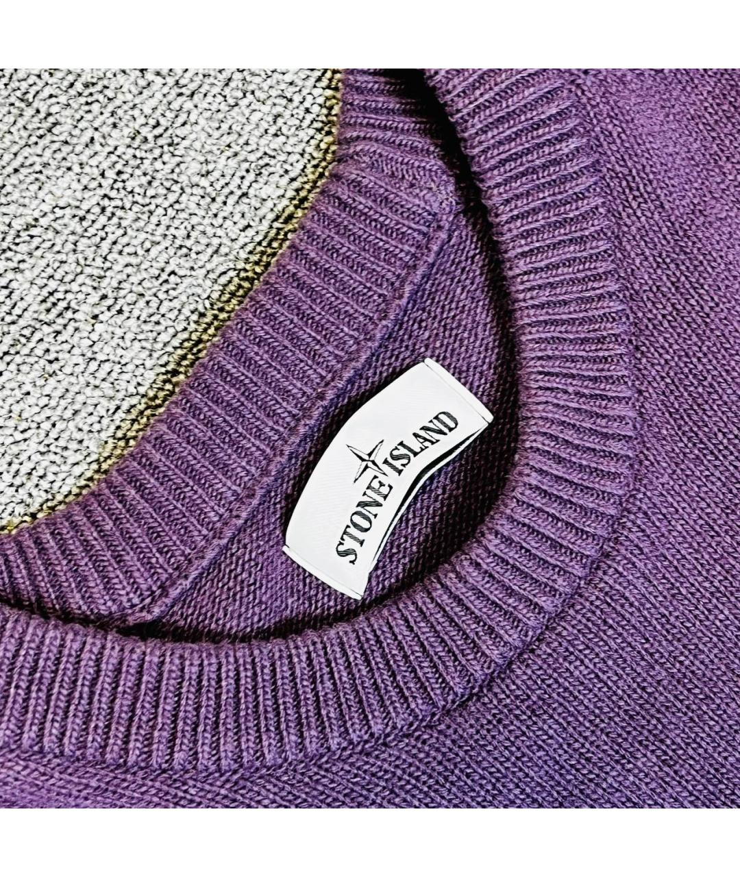 STONE ISLAND Фиолетовый шерстяной джемпер / свитер, фото 3