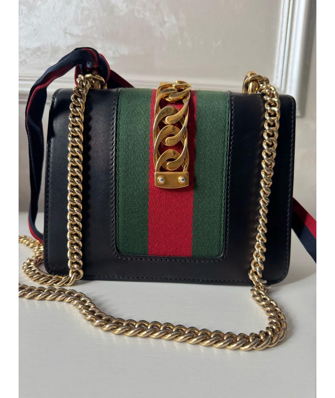 GUCCI Черная кожаная сумка через плечо, фото 3