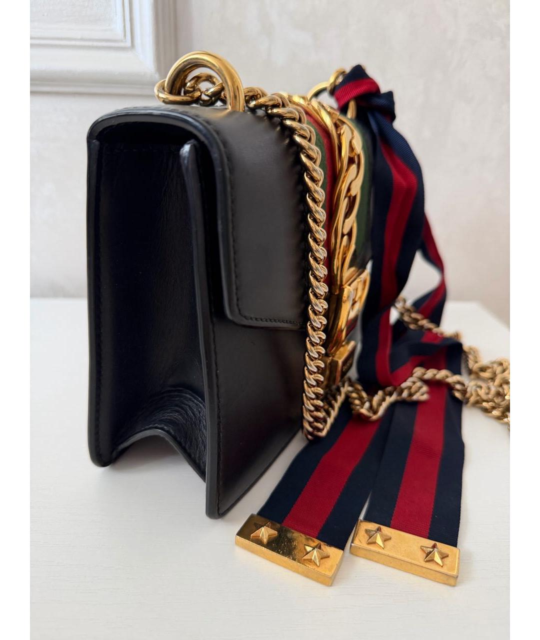 GUCCI Черная кожаная сумка через плечо, фото 6