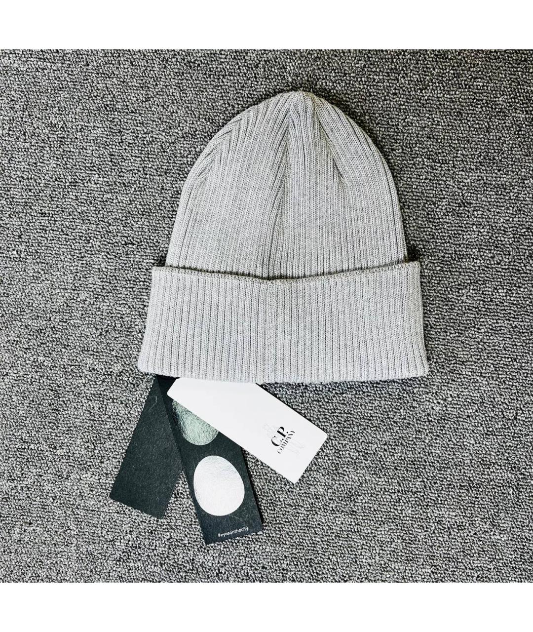 CP COMPANY Серая хлопковая шапка, фото 2