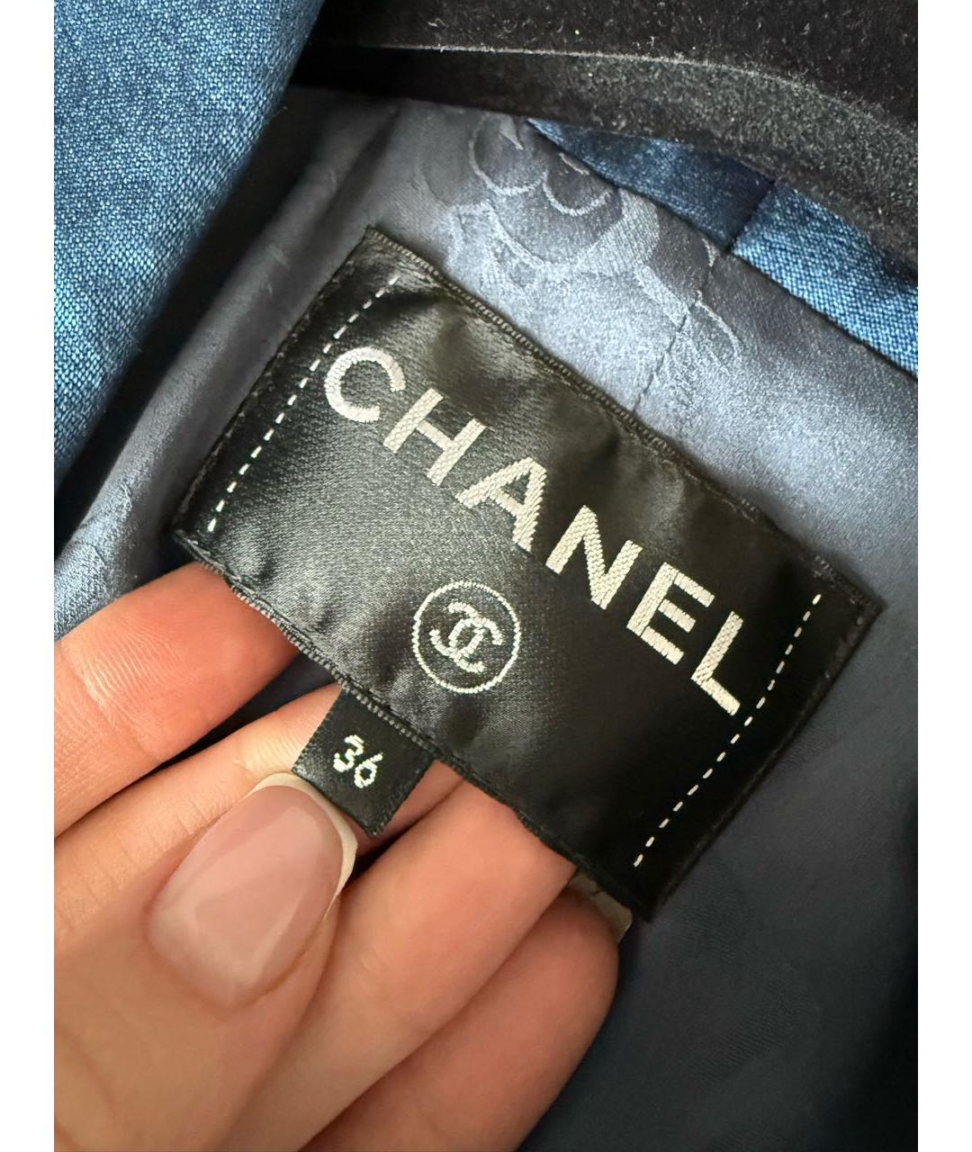 CHANEL Темно-синий жакет/пиджак, фото 4