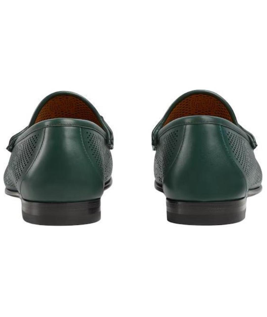 GUCCI Зеленые кожаные лоферы, фото 5