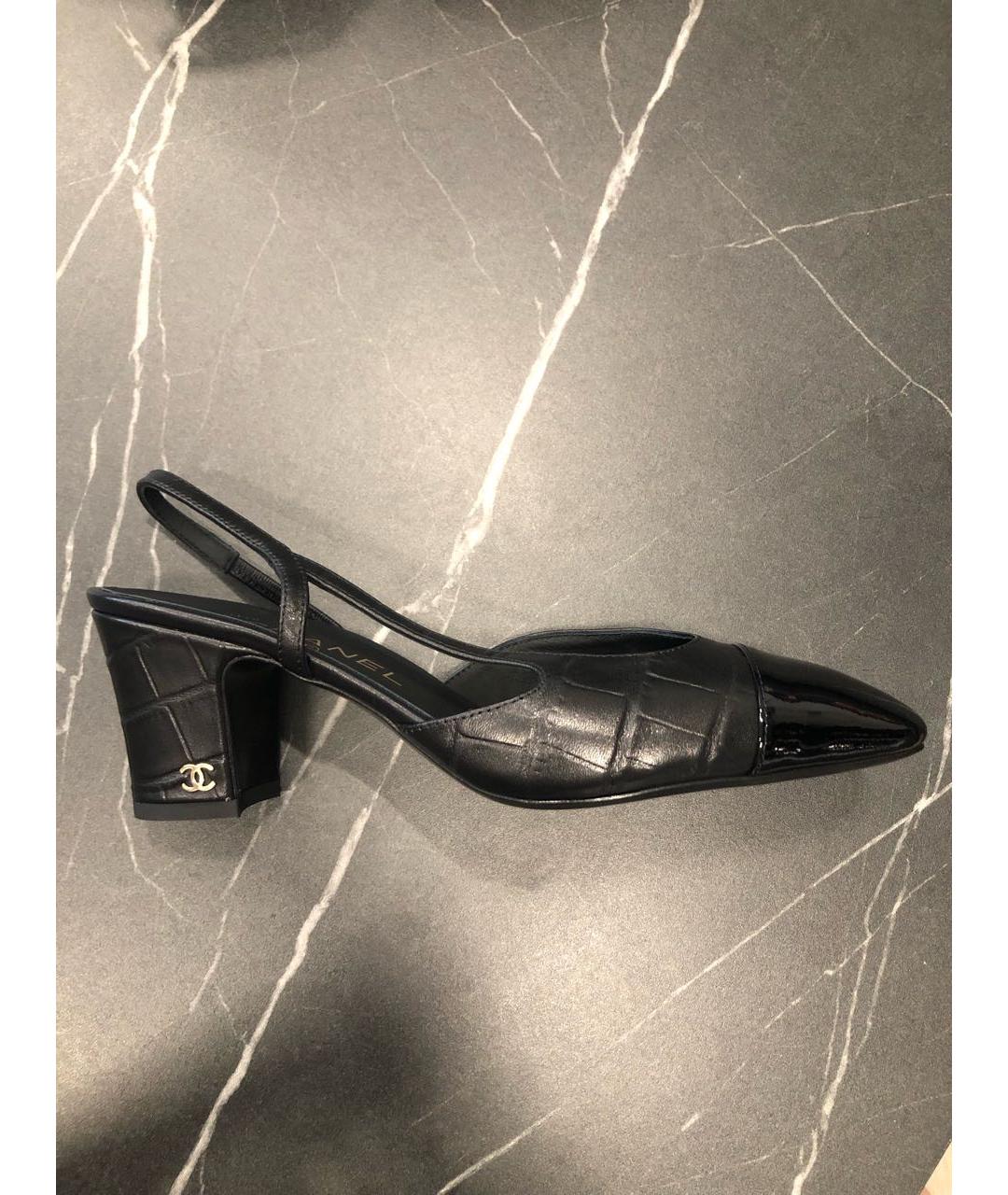 CHANEL Черные кожаные туфли, фото 8