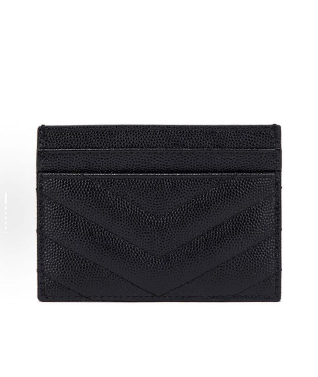 SAINT LAURENT Черный кожаный кардхолдер, фото 3