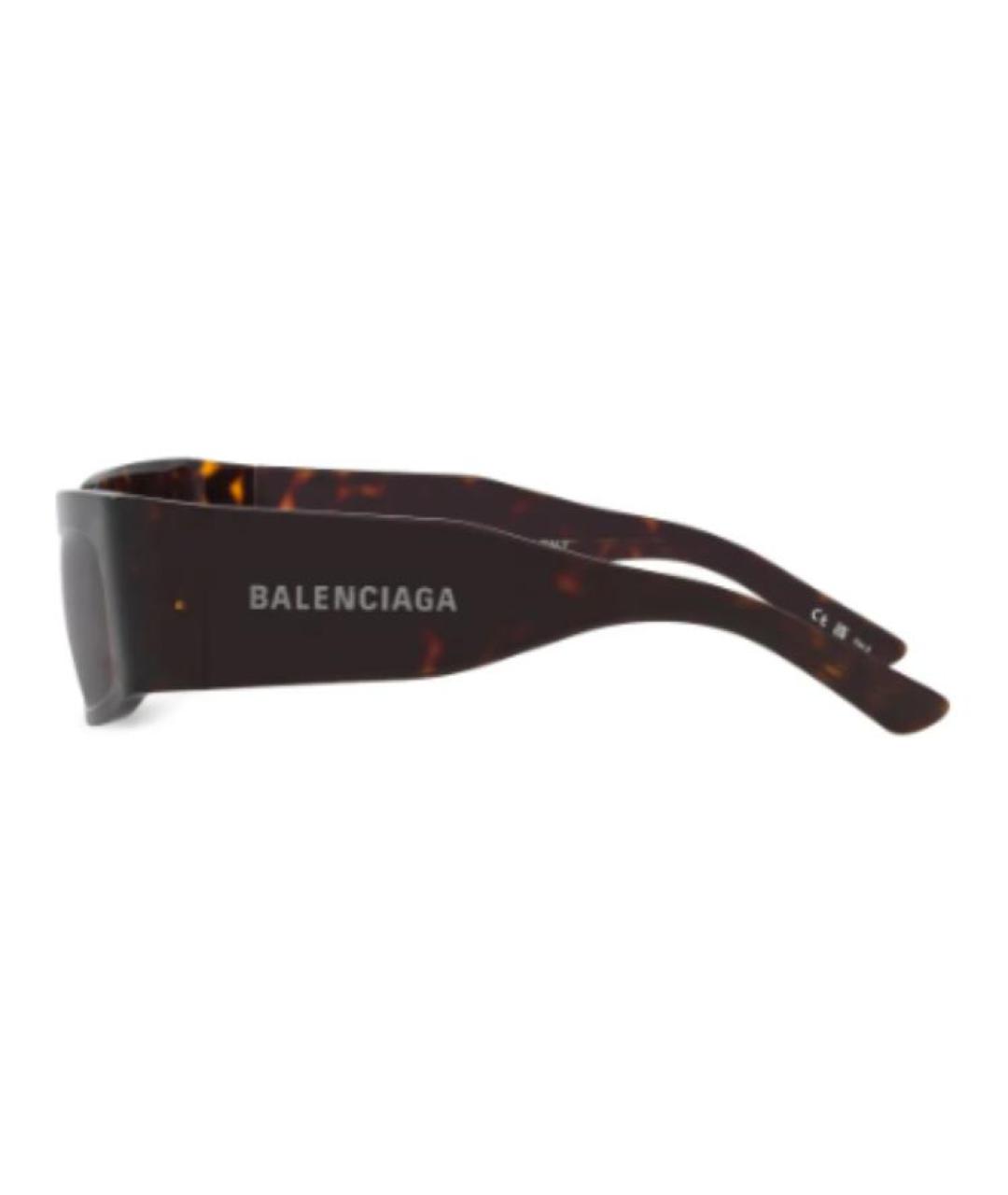 BALENCIAGA Коричневые пластиковые солнцезащитные очки, фото 3