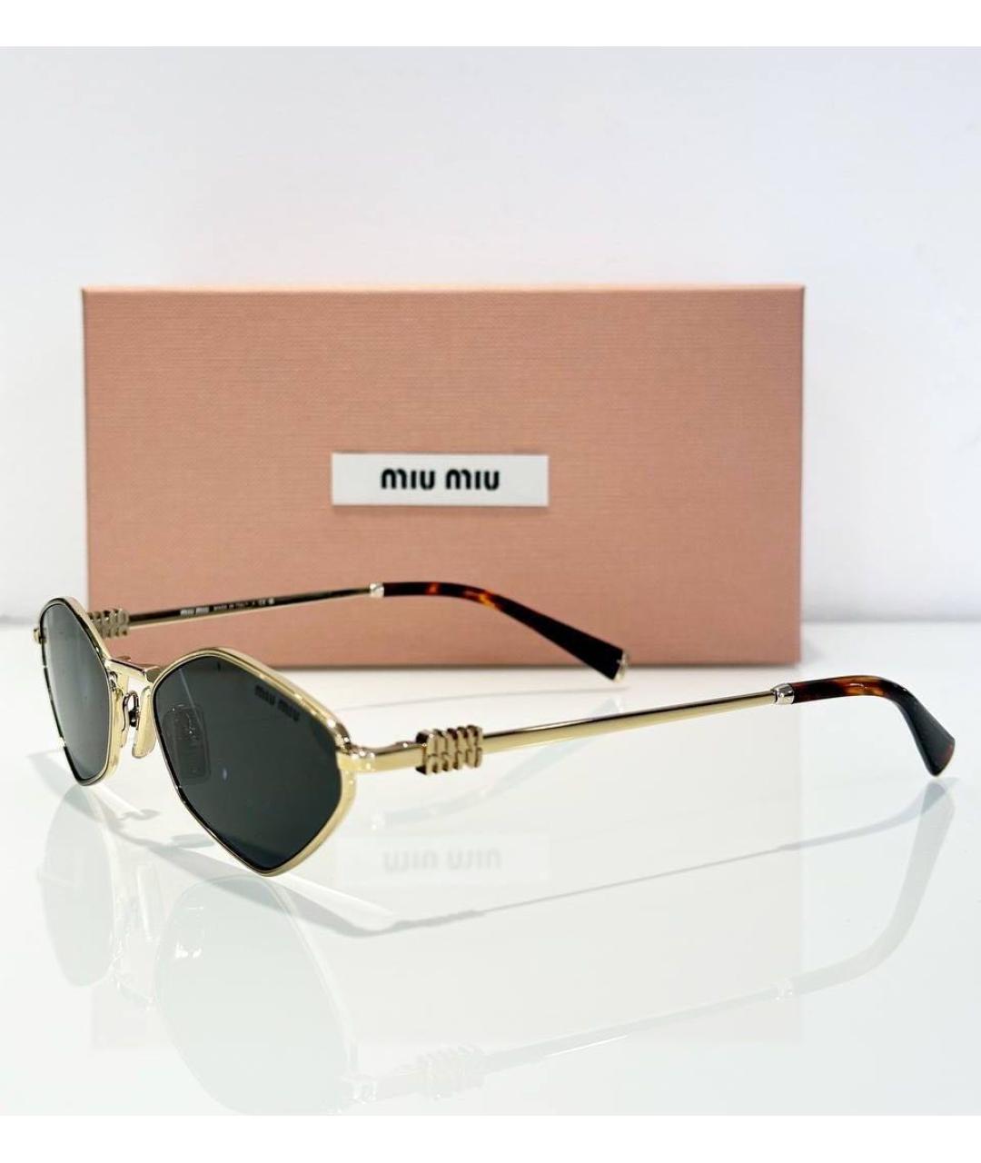 MIU MIU Черные металлические солнцезащитные очки, фото 3
