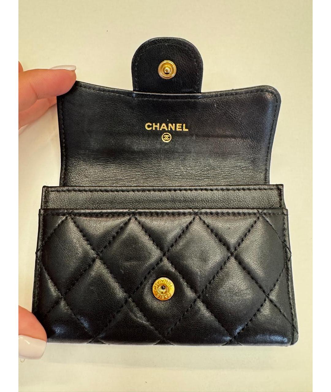 CHANEL Черный кожаный кардхолдер, фото 4