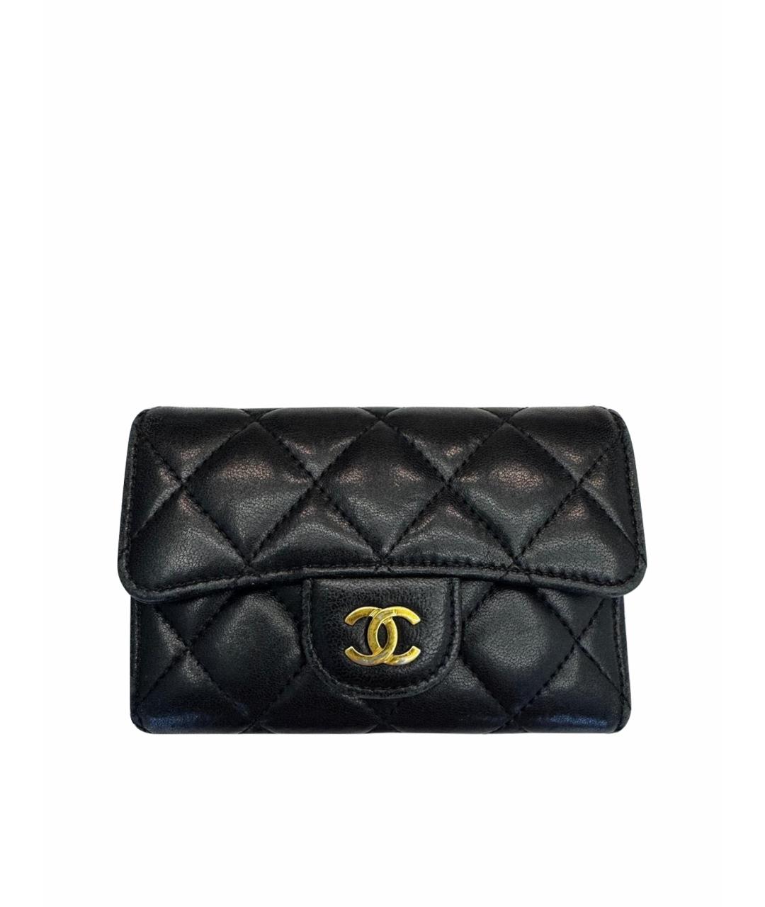 CHANEL Черный кожаный кардхолдер, фото 1