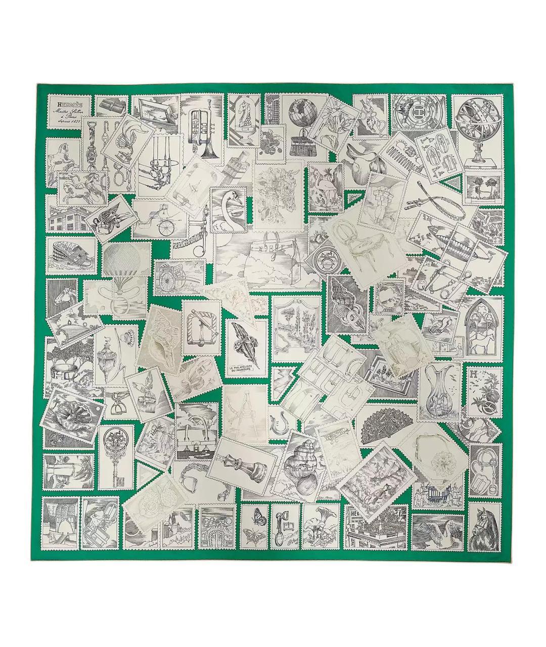 HERMES Мульти шелковый шарф, фото 2