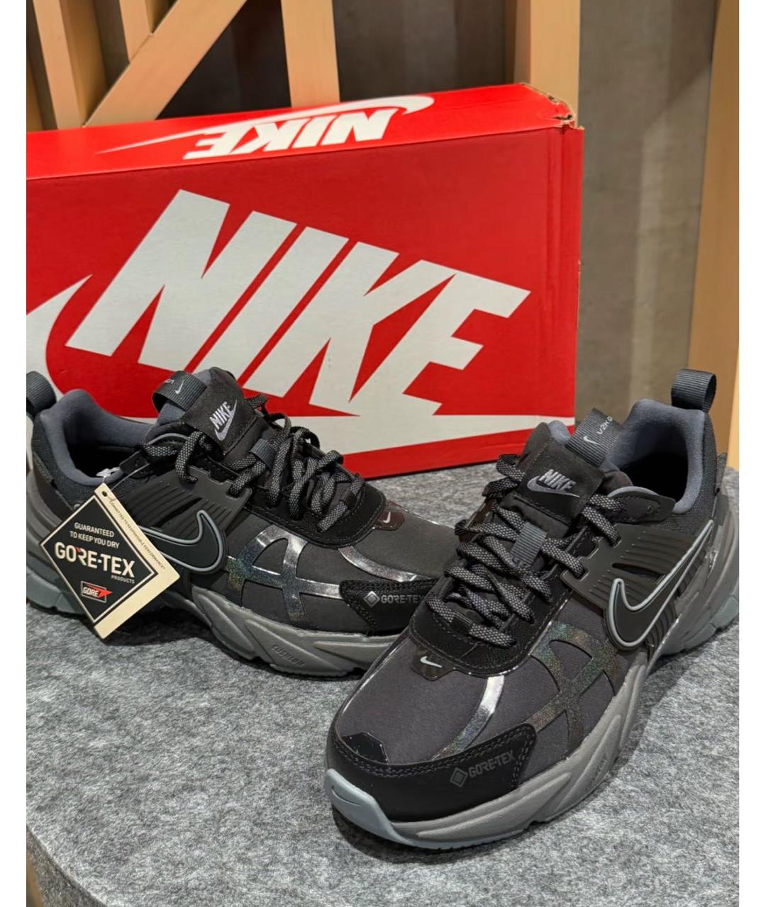 NIKE Черные текстильные низкие кроссовки / кеды, фото 5