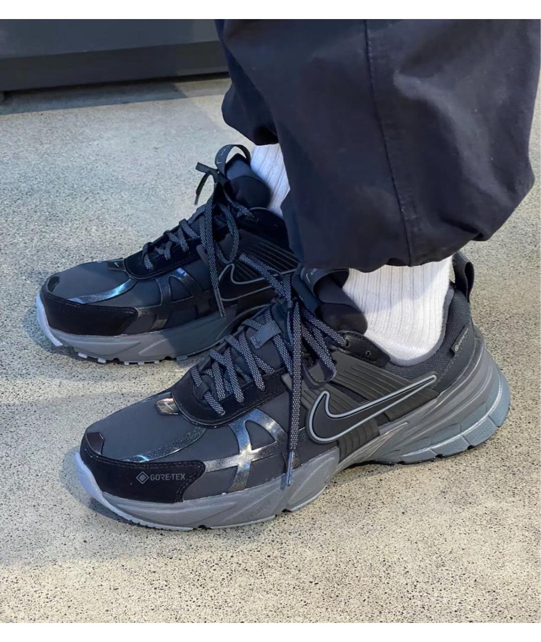 NIKE Черные текстильные низкие кроссовки / кеды, фото 8