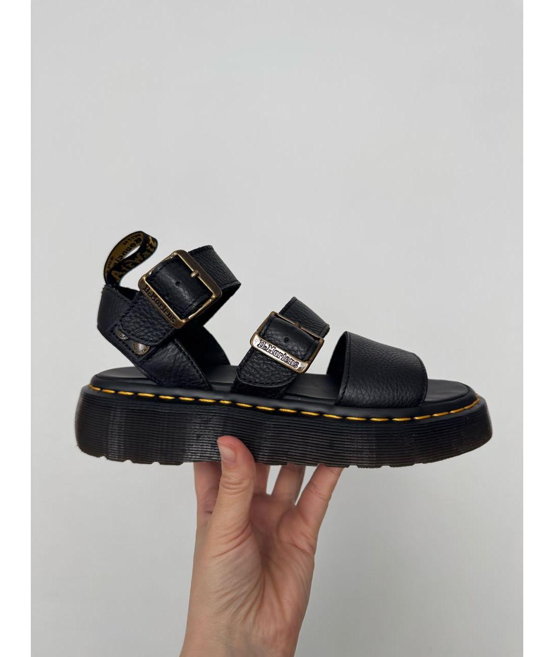 DR. MARTENS Черные кожаные сандалии, фото 6