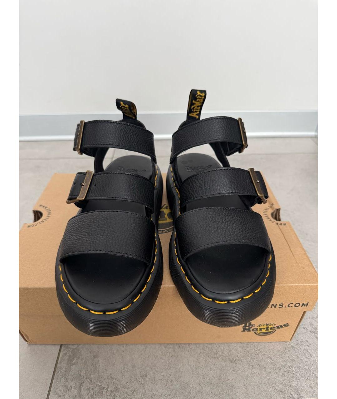 DR. MARTENS Черные кожаные сандалии, фото 2