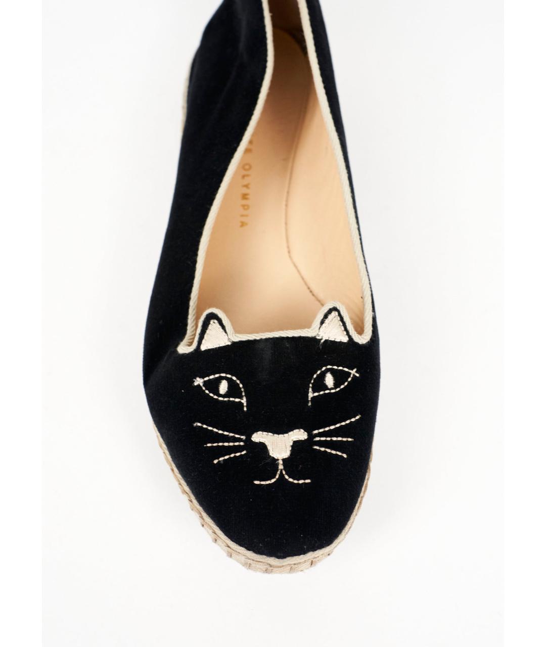 CHARLOTTE OLYMPIA Черные замшевые балетки, фото 6