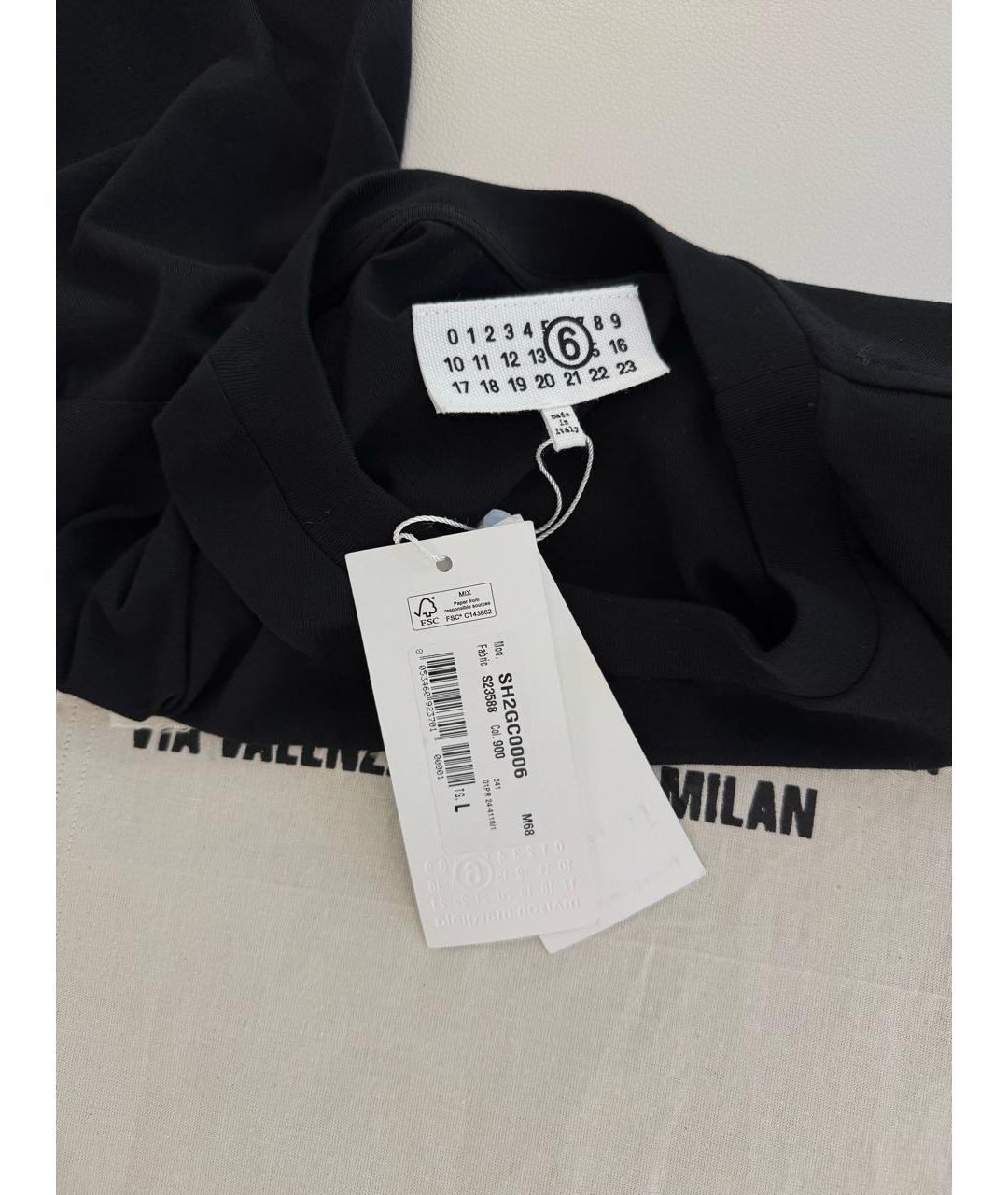 MM6 MAISON MARGIELA Черная хлопковая футболка, фото 4