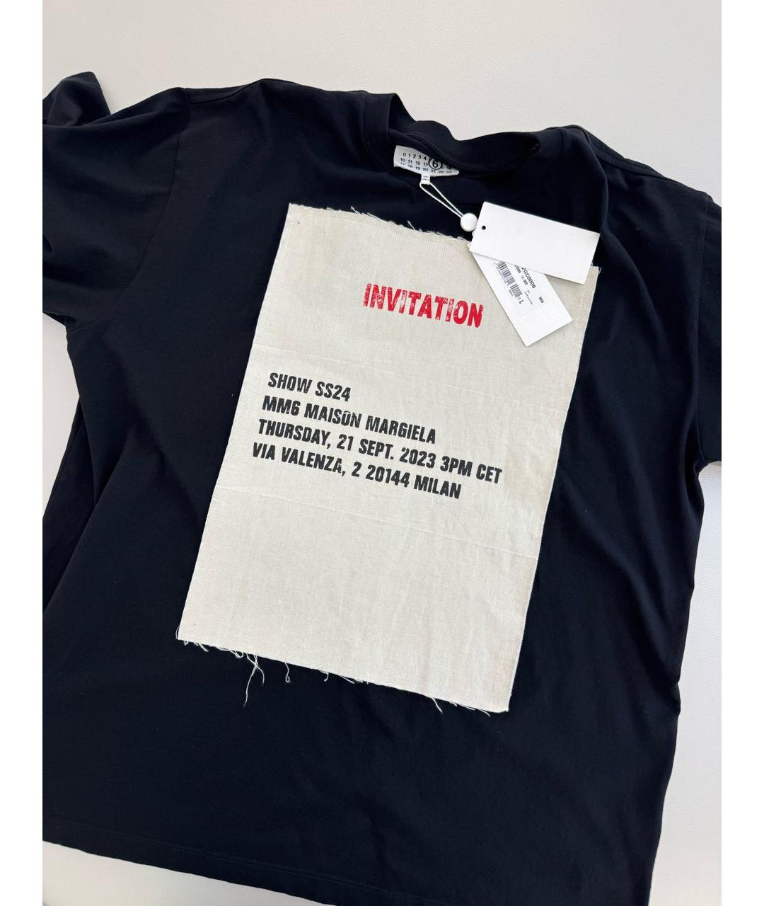MM6 MAISON MARGIELA Черная хлопковая футболка, фото 2
