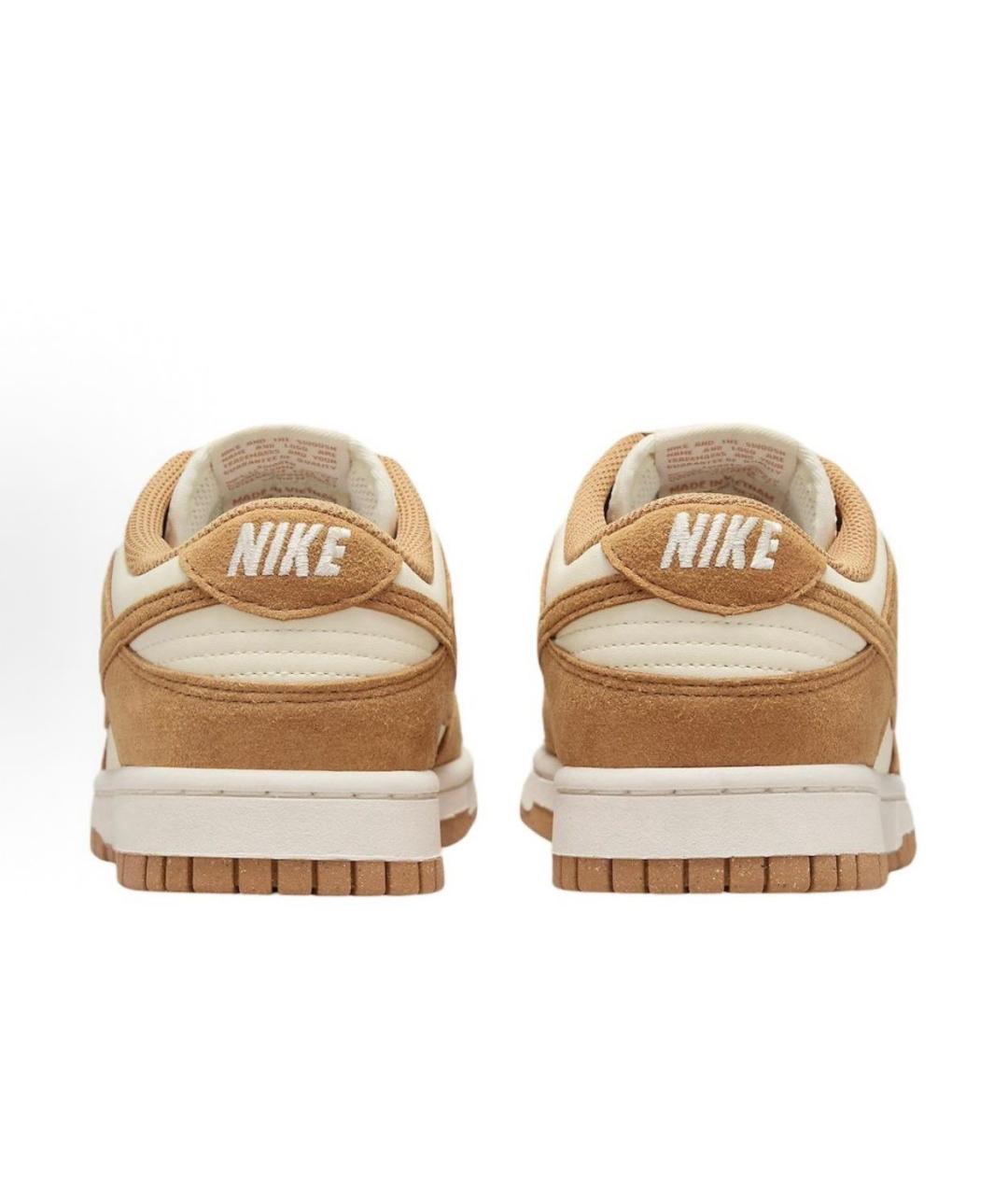 NIKE Бежевые кожаные низкие кроссовки / кеды, фото 4