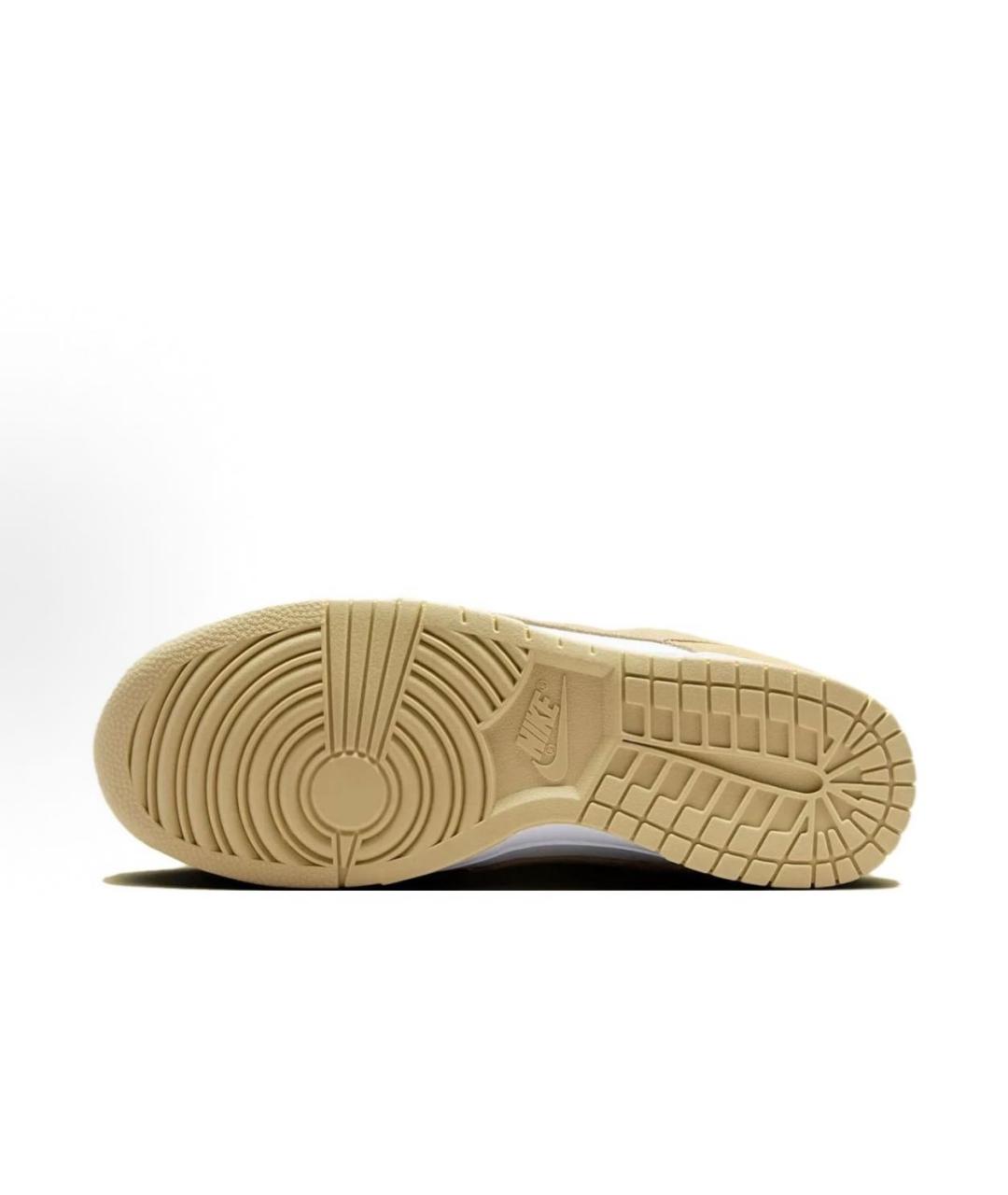 NIKE Бежевые кожаные низкие кроссовки / кеды, фото 5