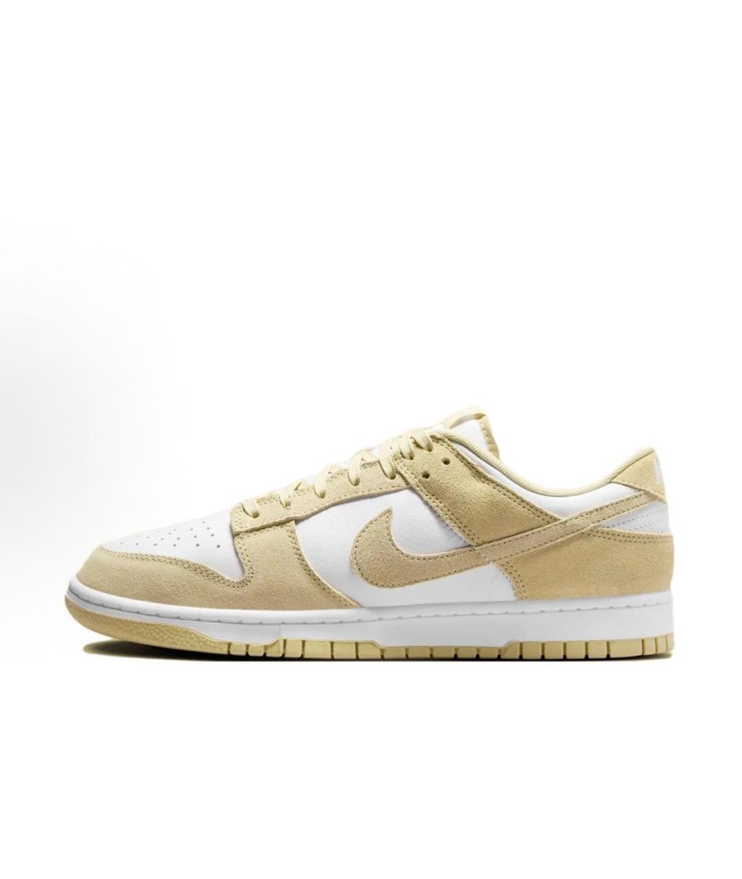 NIKE Бежевые кожаные низкие кроссовки / кеды, фото 2