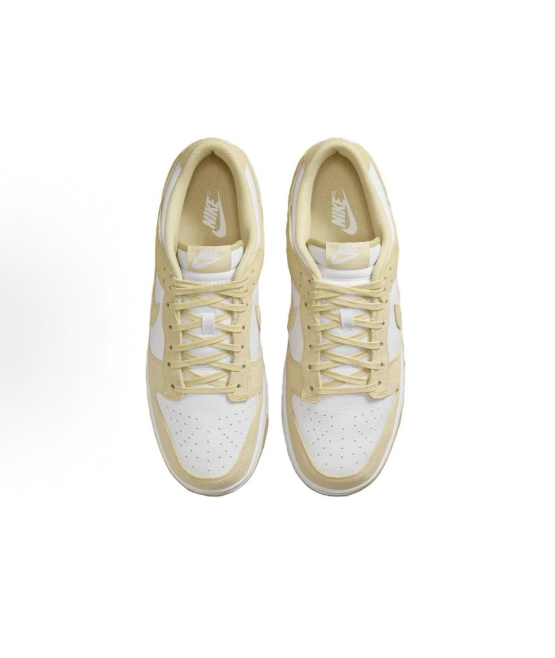 NIKE Бежевые кожаные низкие кроссовки / кеды, фото 4