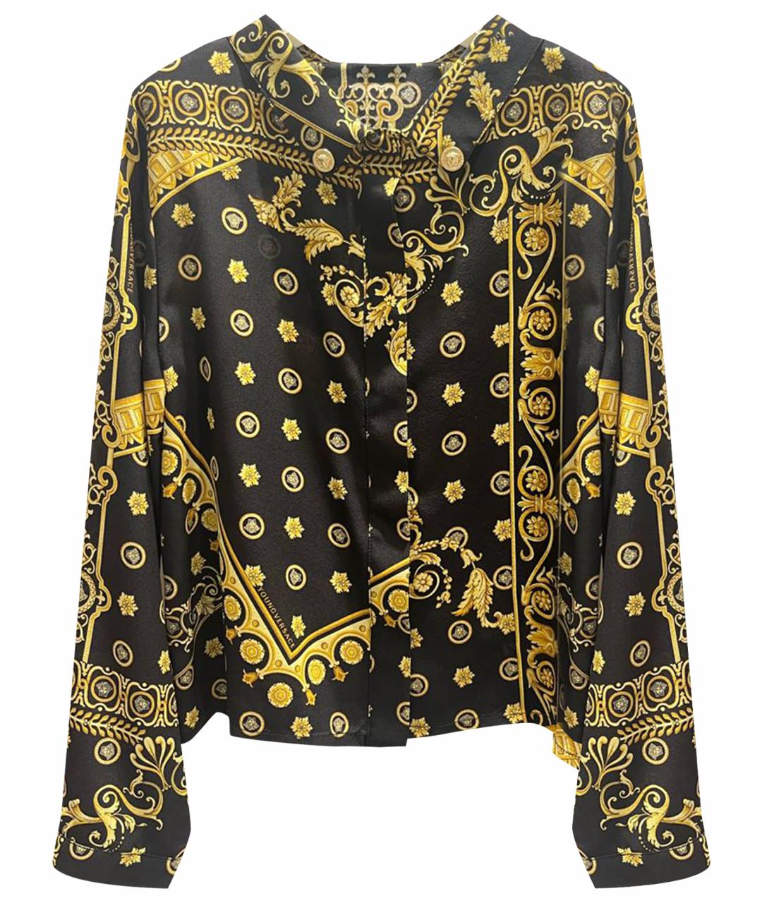 VERSACE Черная шелковая рубашка/блузка, фото 1