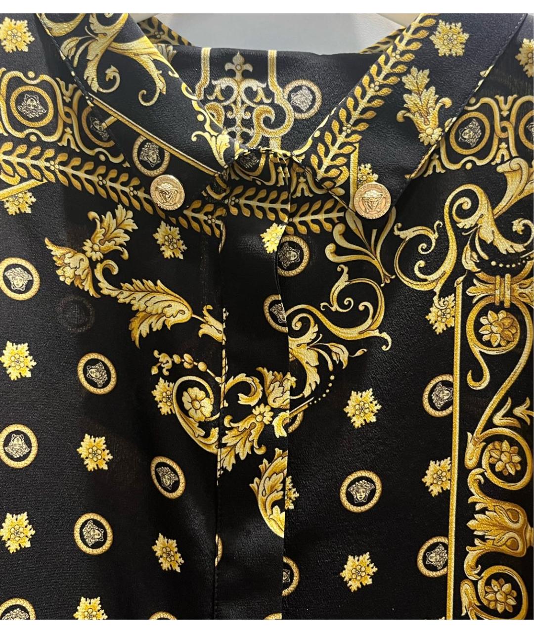 VERSACE Черная шелковая рубашка/блузка, фото 4