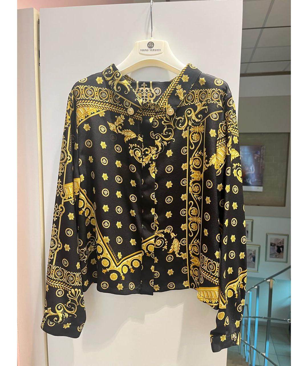 VERSACE Черная шелковая рубашка/блузка, фото 6