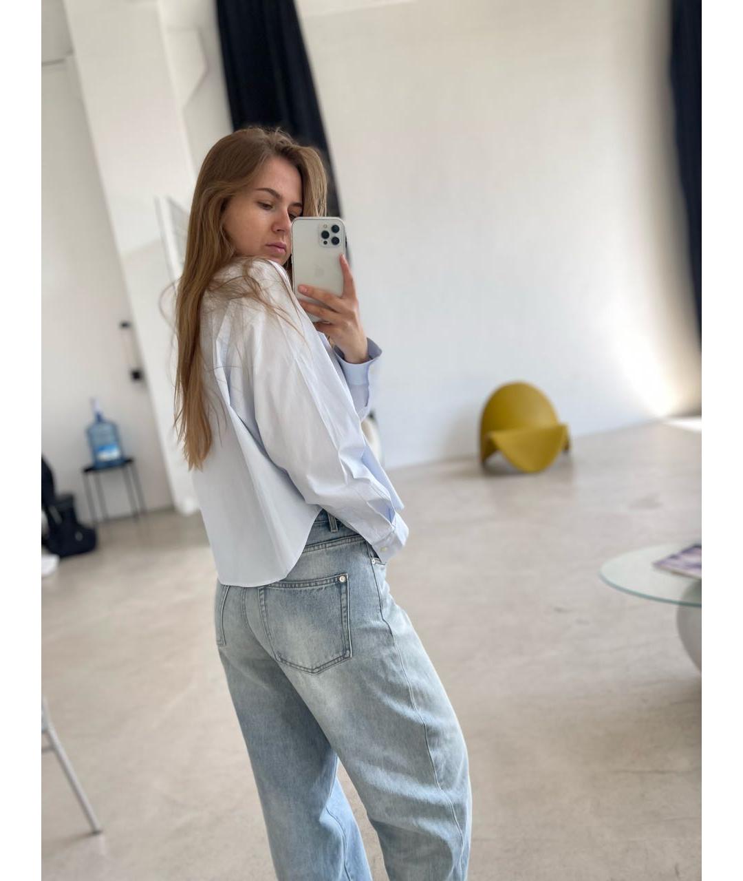 CALVIN KLEIN Голубая хлопковая рубашка, фото 7