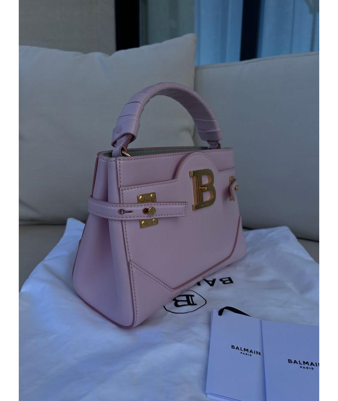 BALMAIN Розовая кожаная сумка тоут, фото 2