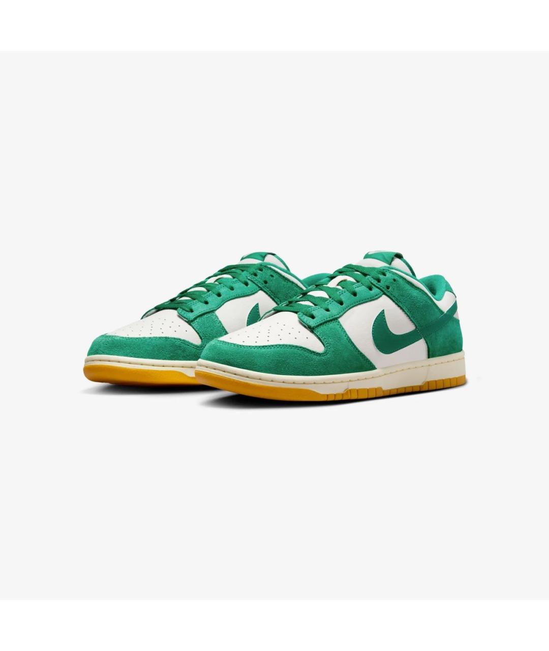 NIKE Зеленые кожаные низкие кроссовки / кеды, фото 4