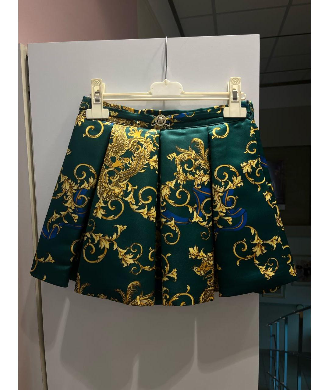 VERSACE Зеленая полиэстеровая юбка, фото 6