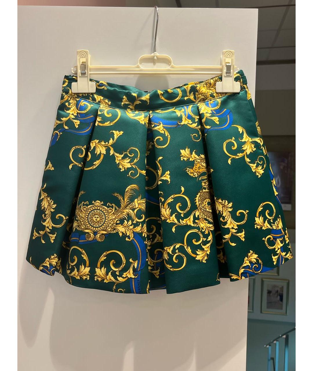 VERSACE Зеленая полиэстеровая юбка, фото 2