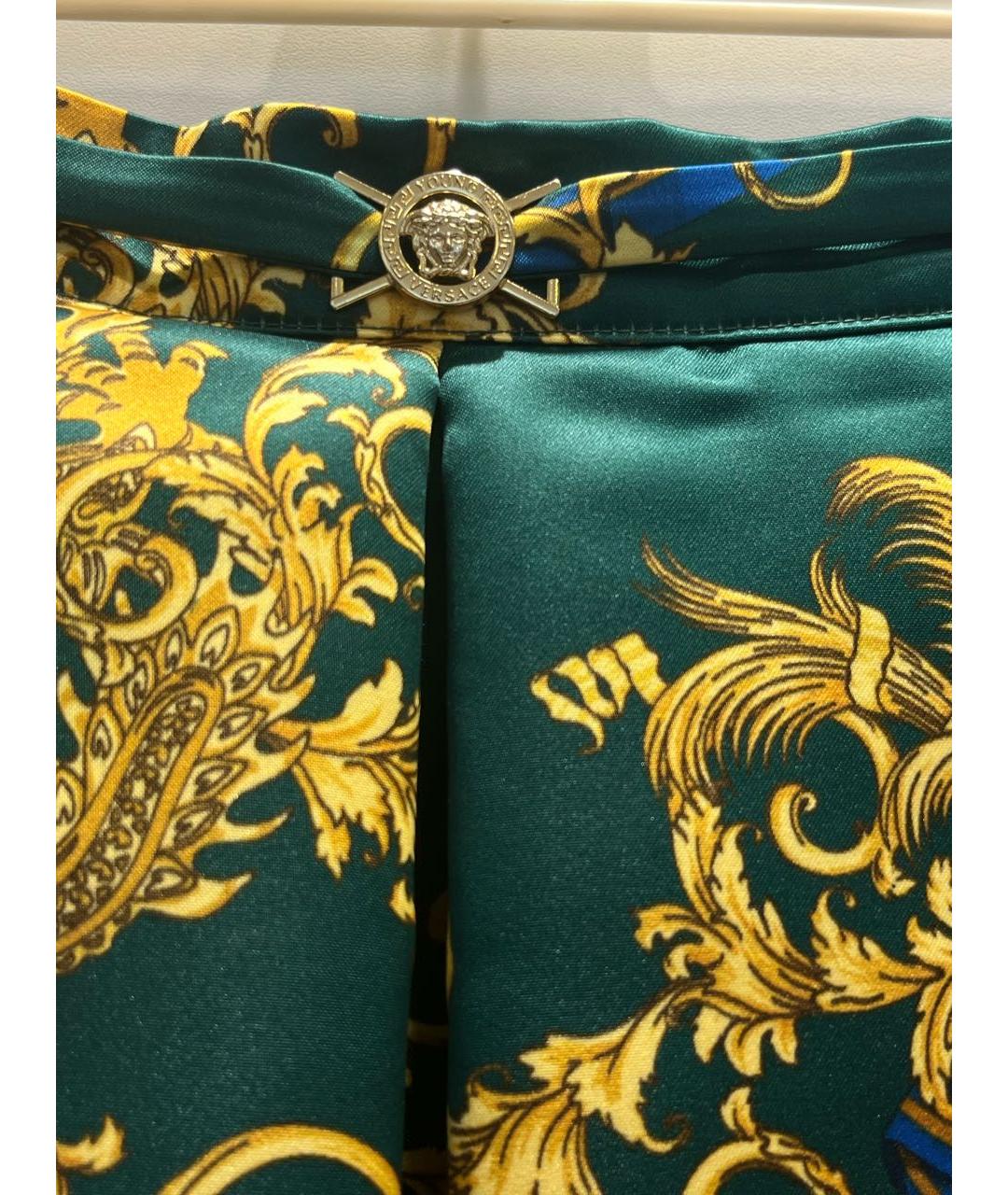 VERSACE Зеленая полиэстеровая юбка, фото 4