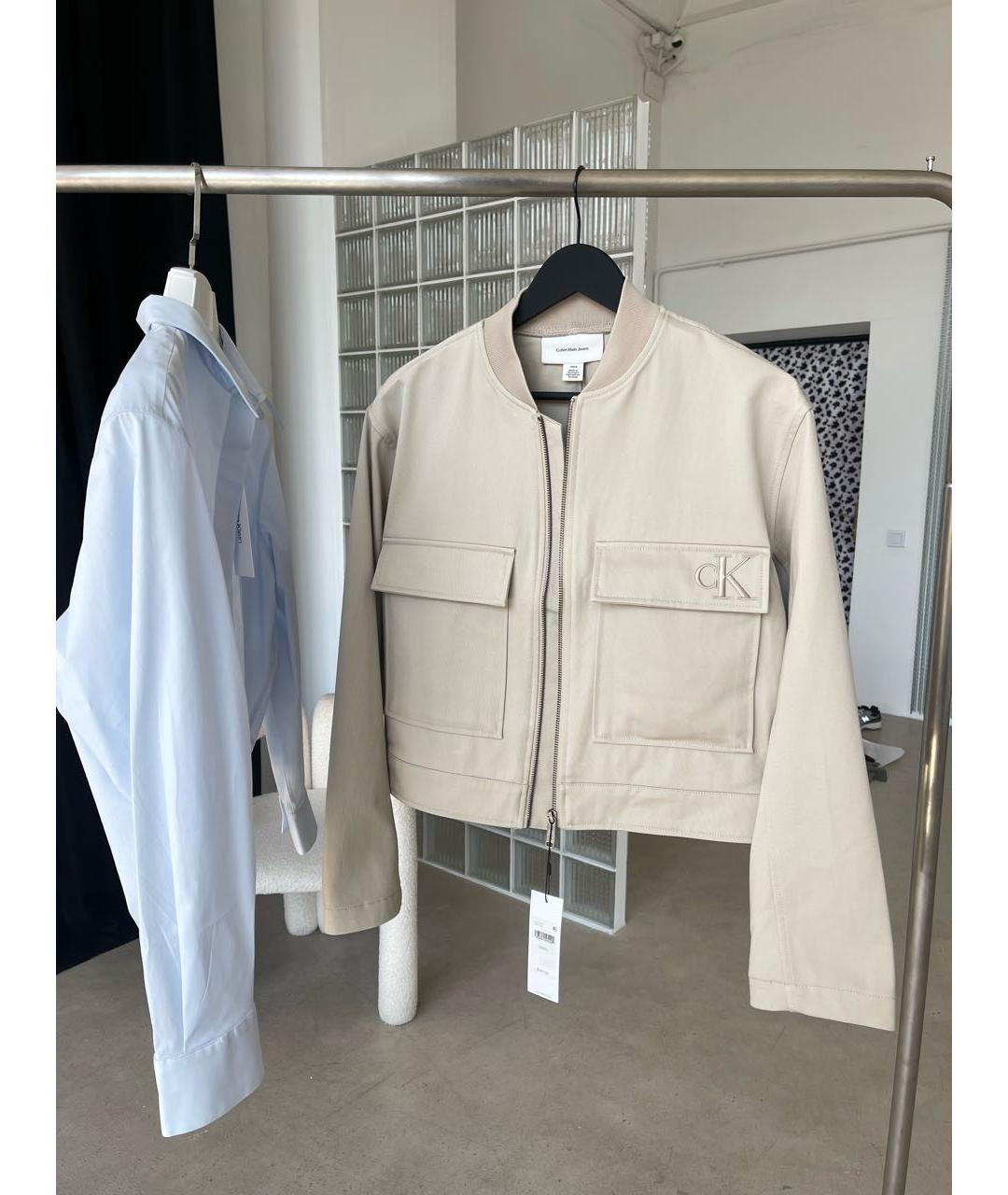 CALVIN KLEIN Бежевая хлопковая куртка, фото 9