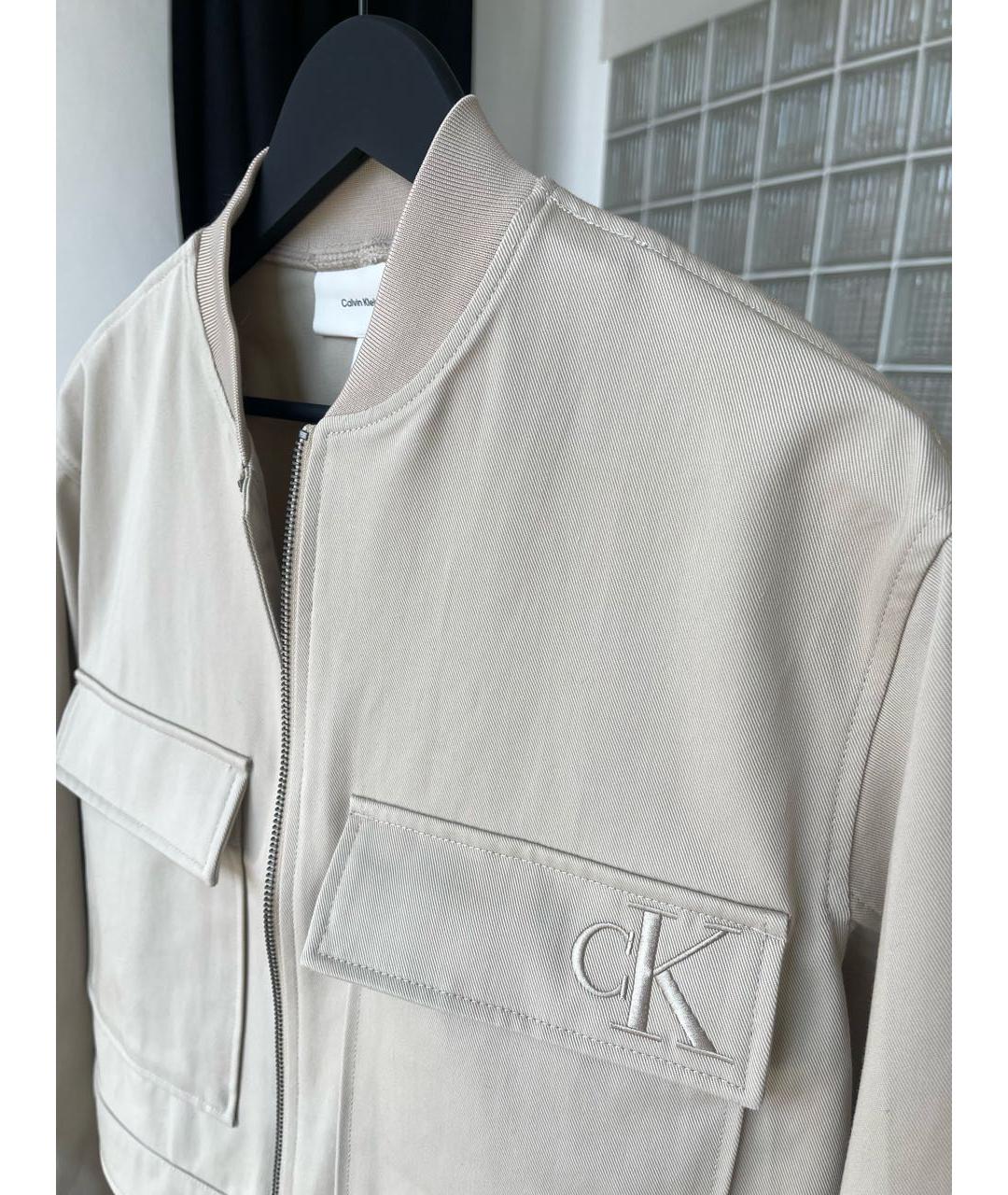 CALVIN KLEIN Бежевая хлопковая куртка, фото 3