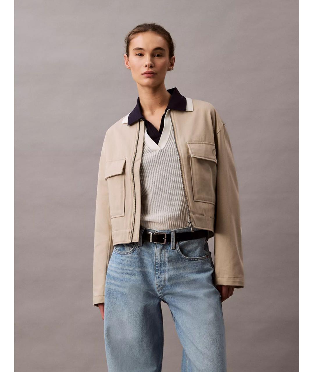 CALVIN KLEIN Бежевая хлопковая куртка, фото 6