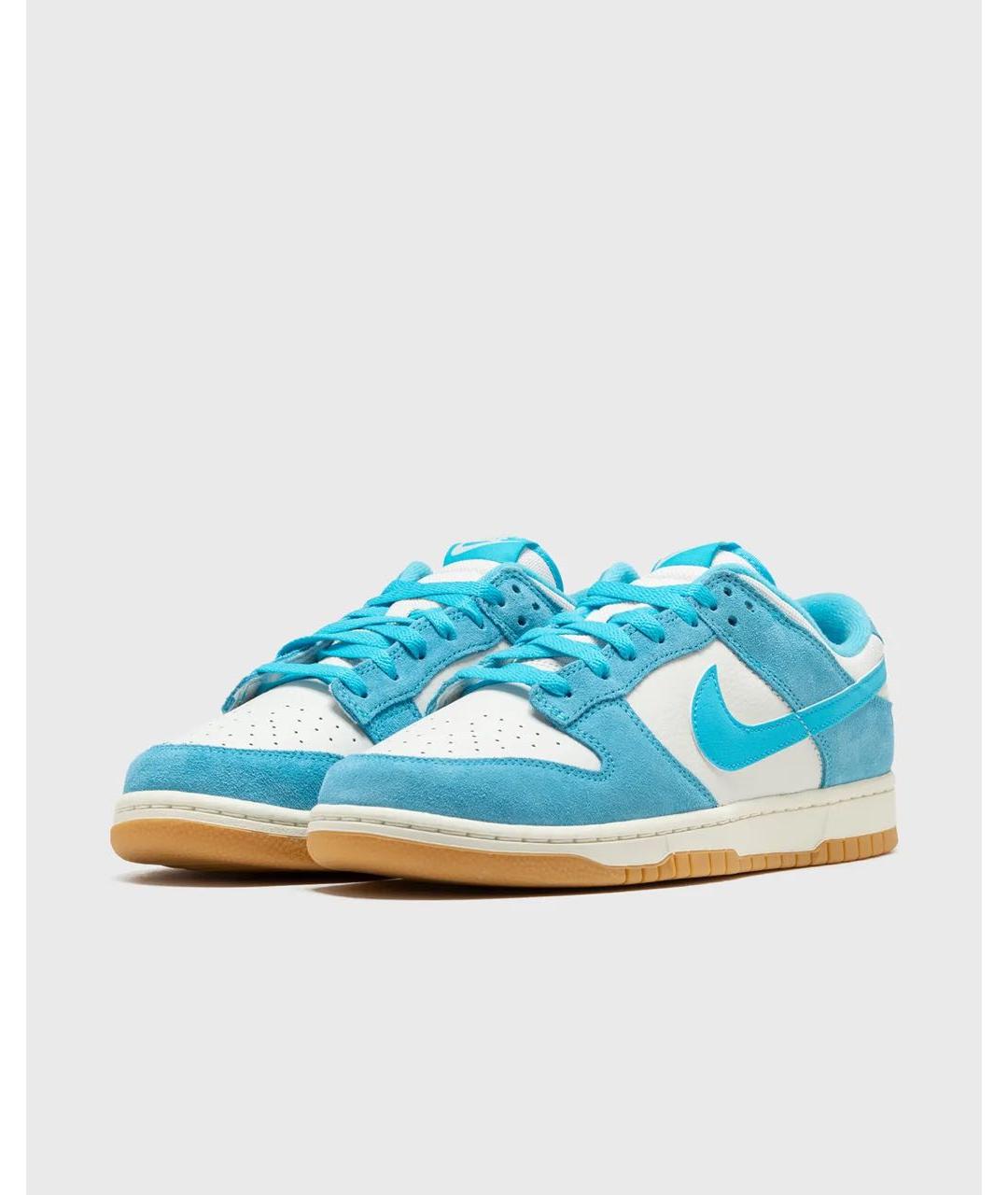 NIKE Голубые кожаные низкие кроссовки / кеды, фото 3