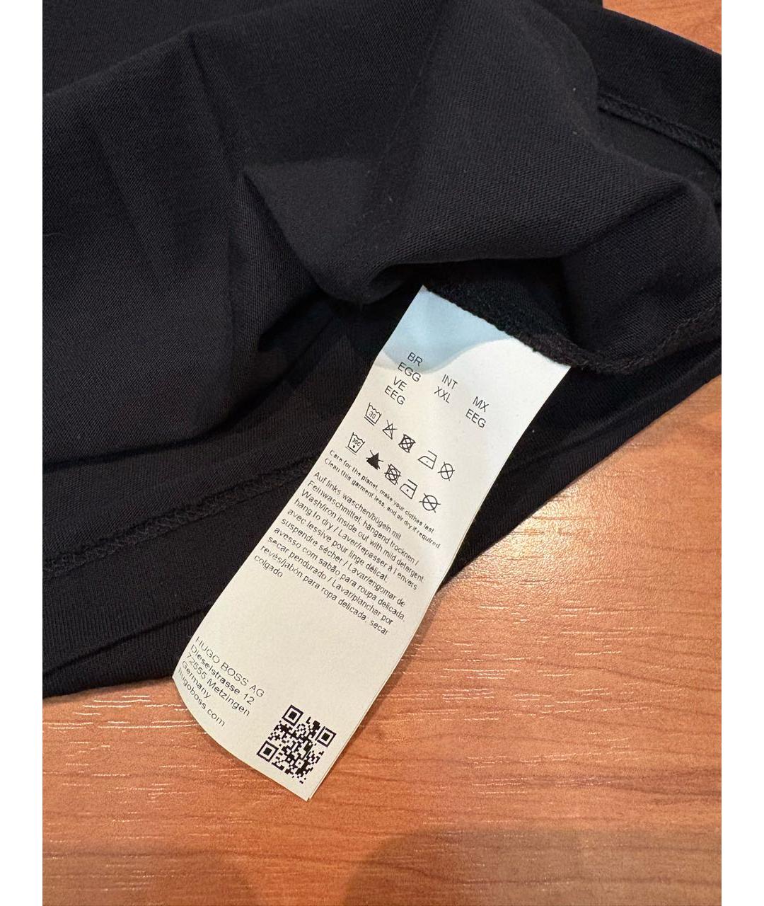 HUGO BOSS Черная хлопко-полиэстеровая футболка, фото 7